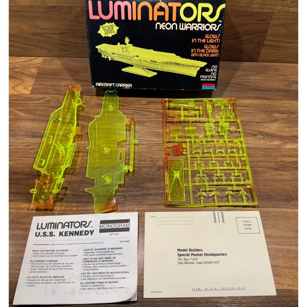 Monogram Luminators Neon Warriors Aircraft Carrier USS Kennedy Model Kit 1617